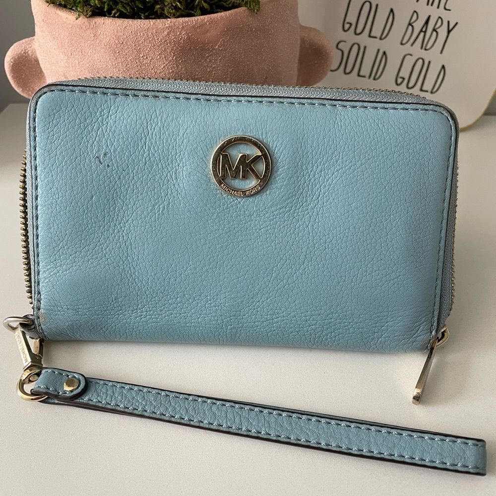 MK Blue Wristlet